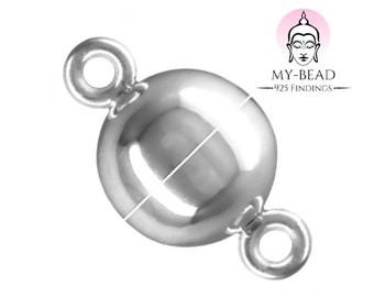 Chiusure magnetiche My-Bead Palline grezze da 8 mm Creazione di gioielli in argento sterling 925 fai-da-te