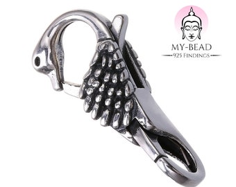 My-Bead Interchangeable clasp flower 925 sterling silver double carabiner for bracelets and necklaces jewelry clasp DIY
