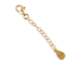 My-Bead Extension Chain 925 Sterling Silver 24ct carat gold plated Extender for Bracelets & Necklaces