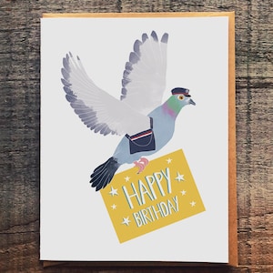 Happy Birthday Messenger Pigeon Card
