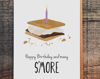 Funny S'mores Birthday Card: Campfire Food Pun