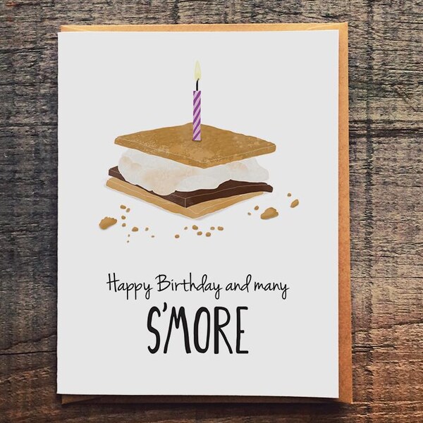 Funny S'mores Birthday Card: Campfire Food Pun