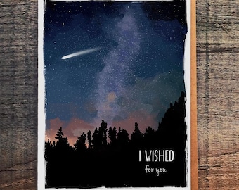 Shooting Star Love Card – Cosmic Anniversary or Valentine (Blank Inside)