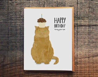 Happy Birthday to my Purr-son - Funny Cat Birthday Card