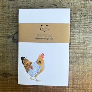 Chicken Lover Gift: Chicken in Jean Jacket Notepad – Funny Farm Animal ...