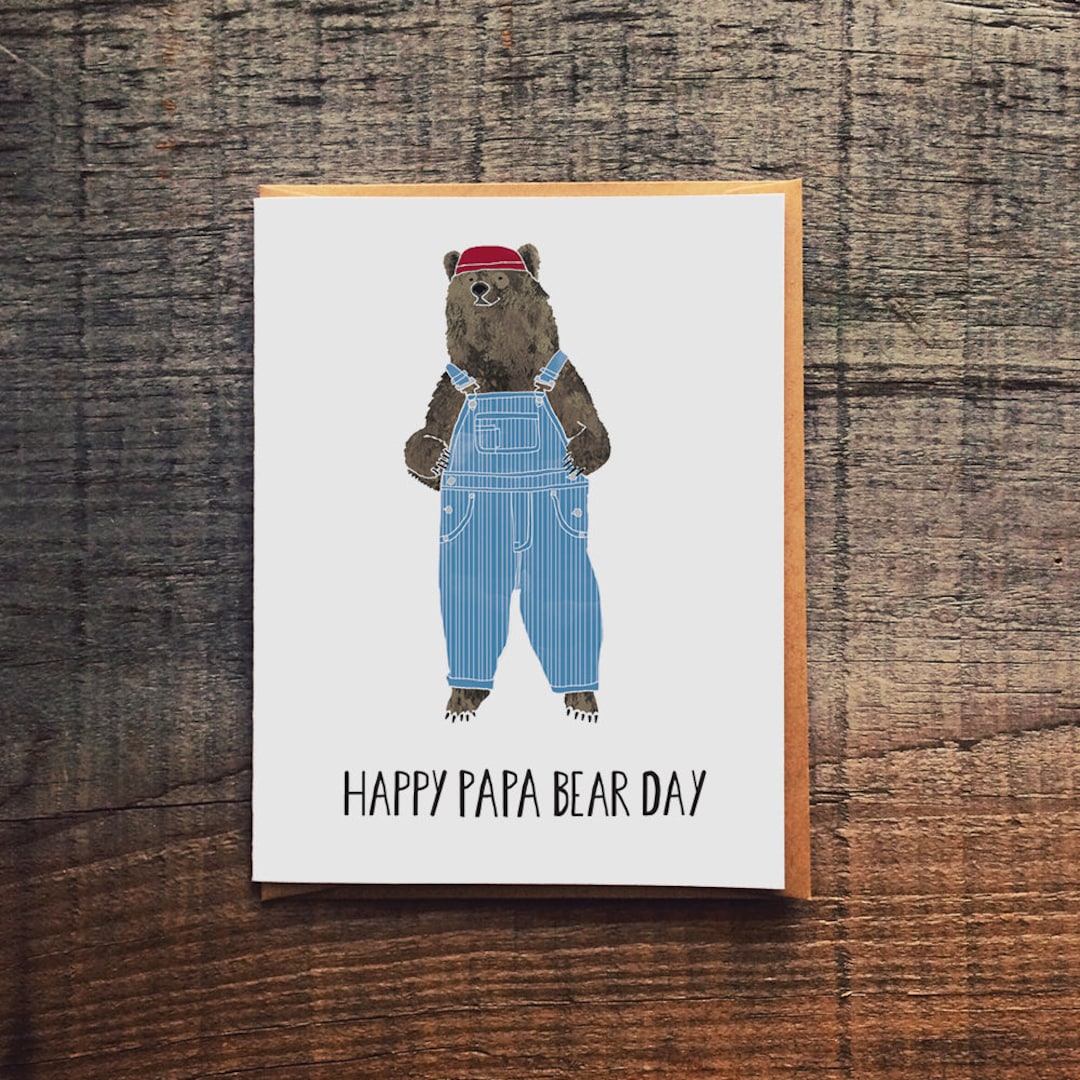 Happy Papa Bear Day - Father's Day Card - Etsy