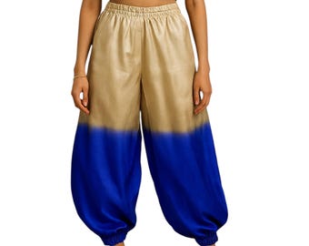 Satin Shaded Harem Pants: Boho Belly Dance Festival Trousers