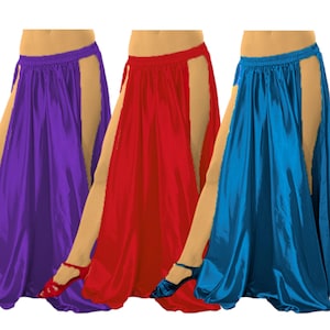 41 Color Satin A-Line Skirt | High Waist Side Slit Party Wear | Elegant Formal & Cocktail Maxi Skirt  S36