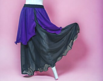 Women belly Dancing 2 Layer chiffon Skirt Special Dance wear Skirt Wedding skirt S to 5XL Available