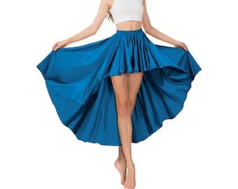 Gonna asimmetrica lunga e corta in raso fatta a mano / Gonna asimmetrica da festa con colori personalizzati / Gonna asimmetrica elegante da sera e da cocktail S74