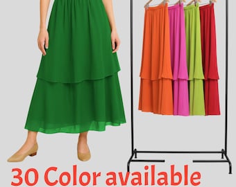 Falda larga de gasa con capas / Traje de danza del vientre, vestido de fiesta C2