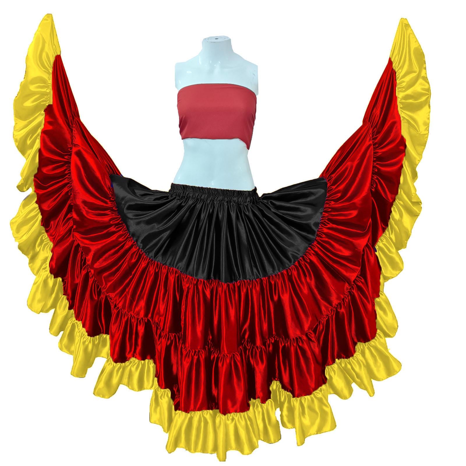 Gonna Da Flamenco Donna In Raso Di Poliestere Liscio, Grande - Foto 7