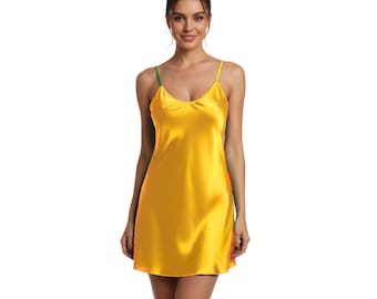 Satin Lingerie Nightwear Dress | Sexy Slip Dress | Satin Chemise | Bridal Nightwear | Women’s Night Dress | Boudoir Sleepwear S17