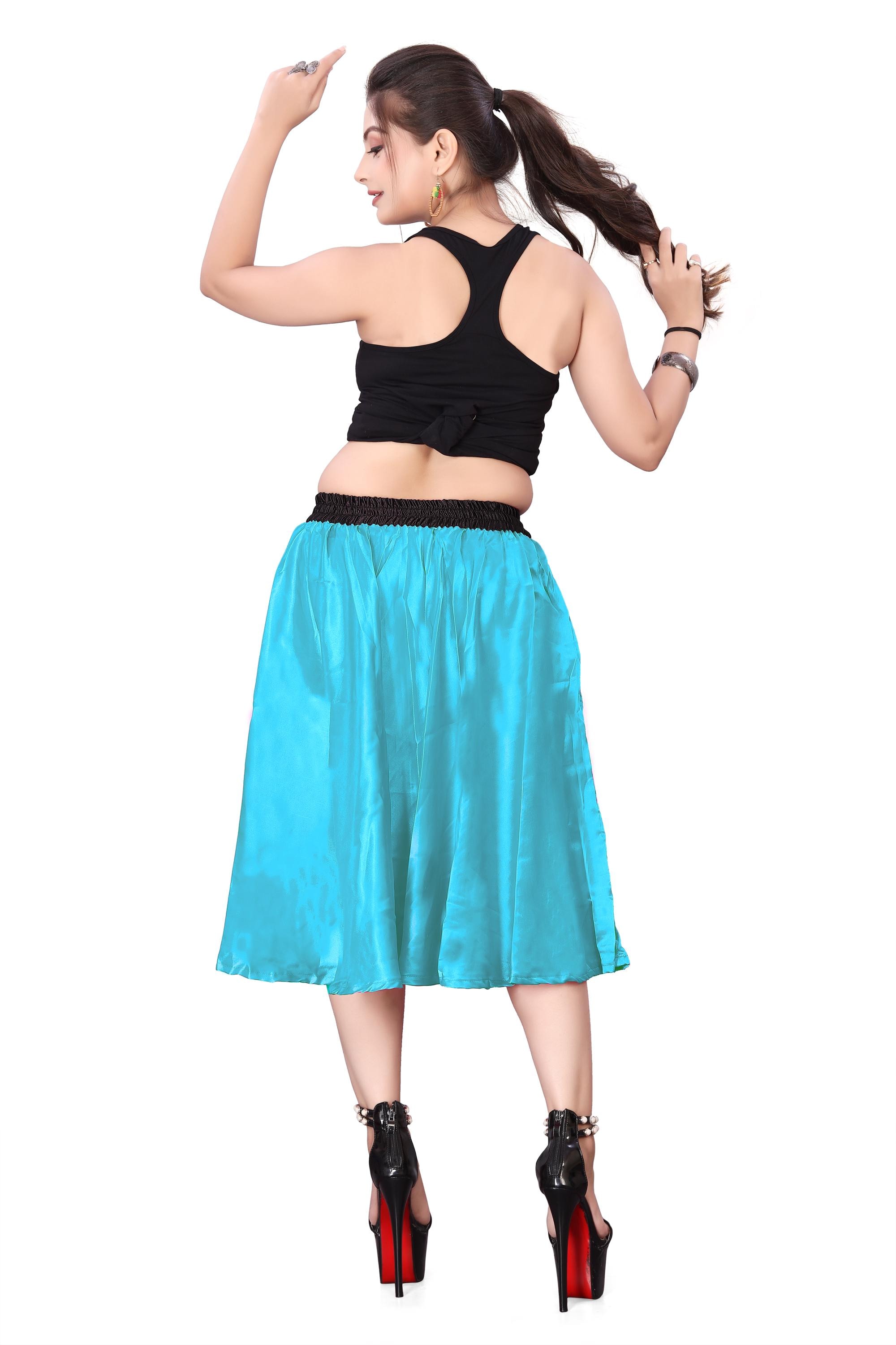 Purple Skirt Slit Multi Satin Skirt &ndash; Belly Dance Tribal Gypsy Costume Half Circle Skirt &ndash; Regular Size M Belly Dance Suit