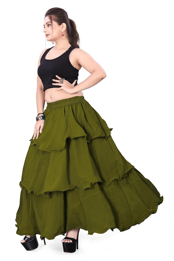 New Belly Dance Costume Skirt One Side Split Chiffon Big Skirt/Dress 11 Colors E
