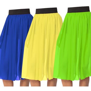 Sheer Chiffon Midi Skirt | Flowy Beach Cover-Up & Vacation Skirt | High-Slit Swimwear Cover or Dance Wrap  C15