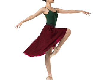 Asymmetrical High Low Chiffon Ballet Skirt | Flowing Dance Practice Wrap Skirt | Lyrical, Modern, & Contemporary Wear C41