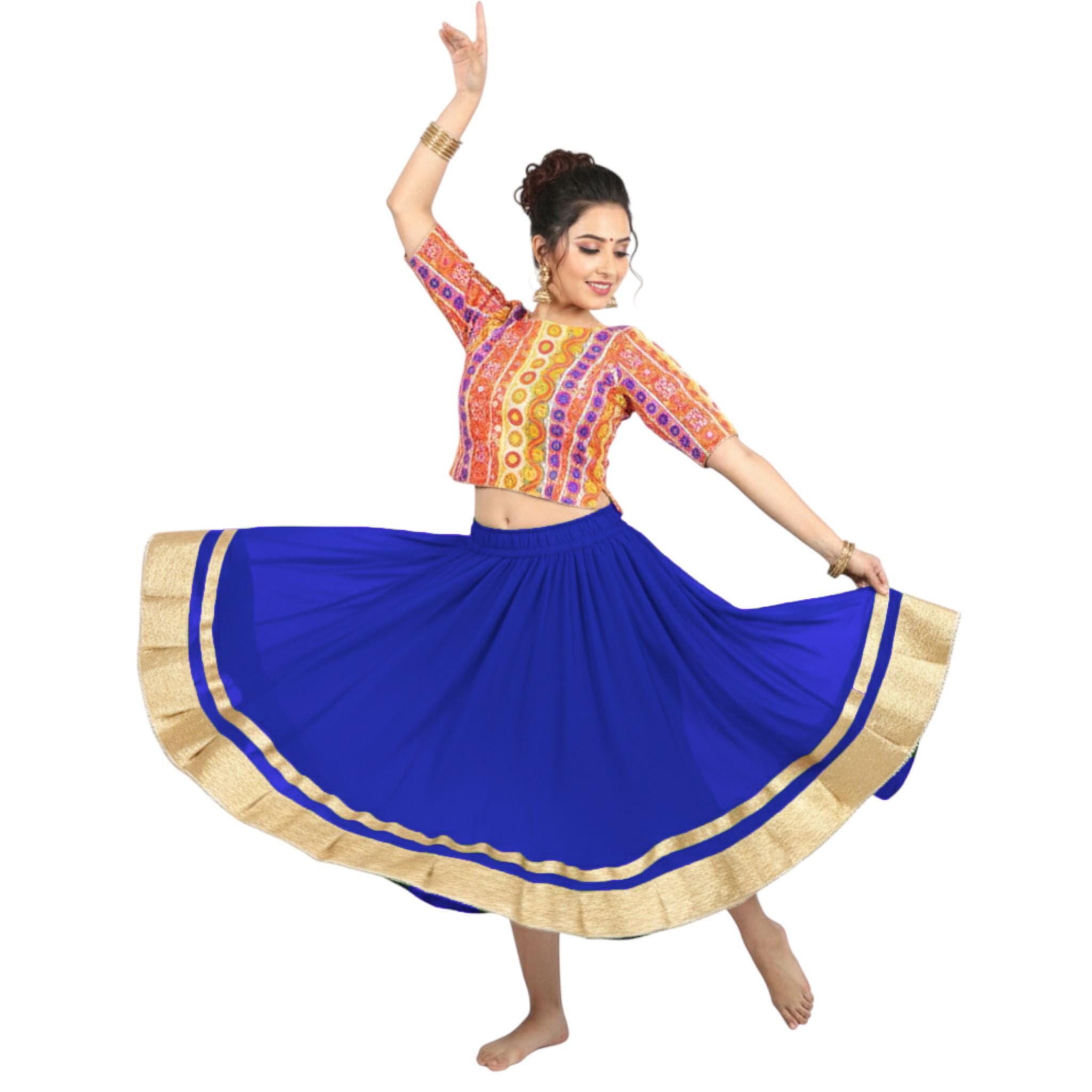 white christmas dresses Women Kathak Dance Dress Anarkali Style Costume (One Size) – The Dance Bible main image 1