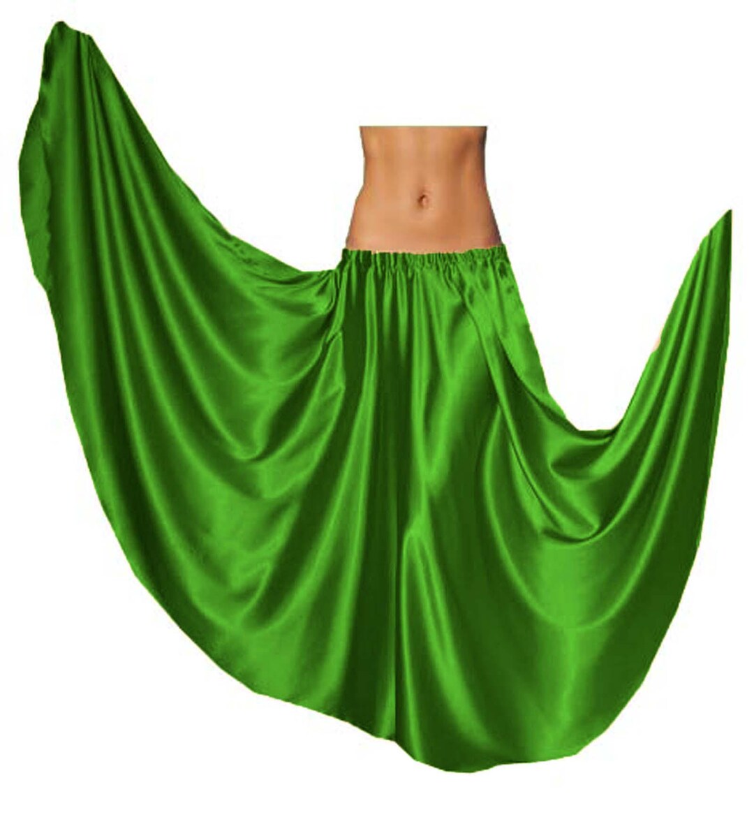 Satin Full Circle Dance Skirt w/ Frill | 360° Flow S-3XL S33