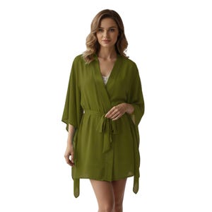 Sheer Chiffon Beach Cover-Up Robe | Flowy Resort Wear & Swimsuit Cover | Long, Lightweight Vacation Gown C46