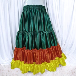 Satin 4-Tier Belly Dance Skirt: 25 Yard Tribal Costume