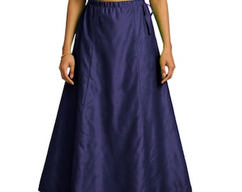 Satin Petticoat Saree Underskirt - S to 5XL Plus Size - 41 Colors Available! Elegant Inner Skirt for Sari S56