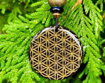 I Am Universal Balance Orgonite Flower of Life Sacred Geometry Protection Amulet; EMF Shield, Biomagnetic Field Clearing