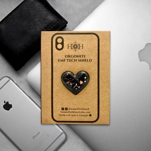 Limited Edition Orgonite EMF Shield Hearts for Cell Phones and Electronic Devices Handmade, Shungite Black Tourmaline image 6