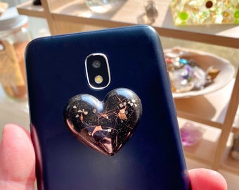 XL Heart Limited Edition Orgonite EMF Shield for Cell Phones and Electronic Devices  |  Handmade, Shungite + Black Tourmaline