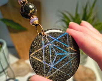I Am Breaking Free ~ Orgonite Merkaba EMF Shield Amulet | Sacred Geometry EMF Protector w/ Elite Shungite C60 + Black Tourmaline