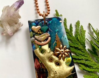 I Am Earth Awakening EMF Shield Amulet; Minimal Orgonite Biomagnetic Clearing EMF Protection with Elite Shungite c60 Fullerene OOAK