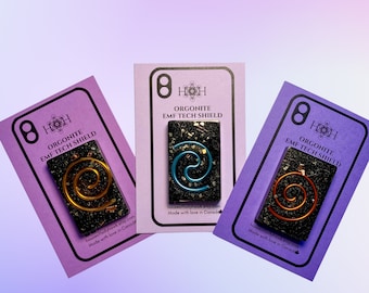 Limited Edition XL Orgonite EMF Shield for Phones & Electronic Devices | EMF Protector w/ Elite Shungite C60 Fullerene and Black Tourmaline