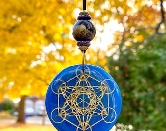 Metatron's Cube Orgonite Amulet “Illuminate” | EMF Shield, Shungite Protection, OOAK