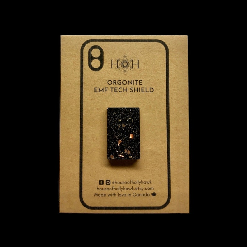 Orgonite EMF Shield for Cell Phones, Tablets and Electronic Devices EMF Protector with Elite Shungite C60 Fullerene and Black Tourmaline image 7