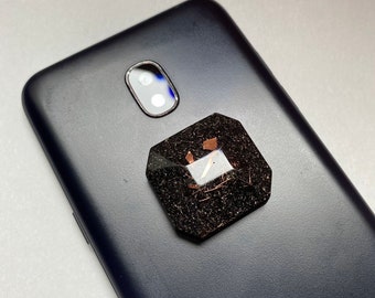 Gem Orgonite EMF Shield: Shungite, Tourmaline Phone Protector