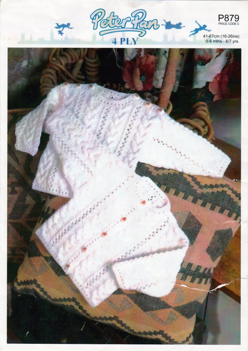 fits birth-18 months KNITTING Pattern Winter Cable knit sweater /& hat in 4ply