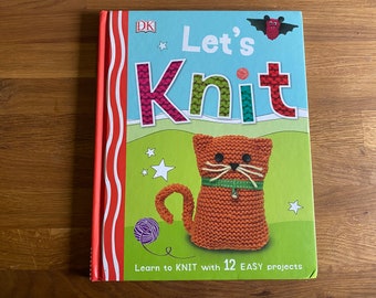 Let's Knit Book.  Learn to Knit with 12 Easy Projects.  Pre-Owned Craft Book / Knitting Book