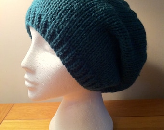 PDF Knitting Pattern -Slouchy Beanie Knitting Pattern - in Chunky Wool, Instant Download