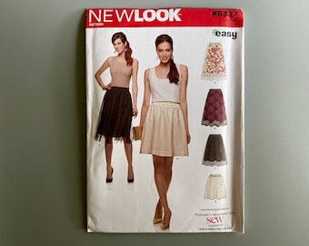 New Look Sewing Pattern - Skirt - 4 Designs - 7 Sizes - 8 - 20 / Waist 24" - 34" - Pattern No. K6327 - Uncut