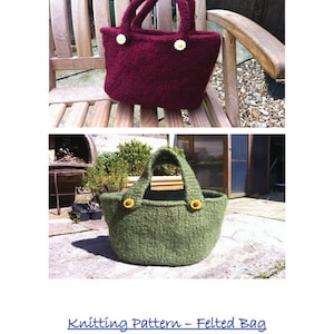 PDF Knitting Pattern - Felted Bag - in Pure Wool, Instant Download