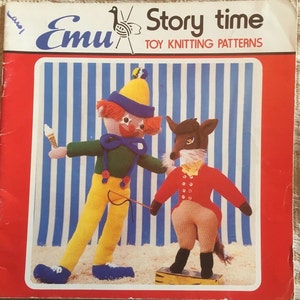 Vintage  Knitting Pattern Booklet - Story Time Toy Knitting Pattern Book / Toys