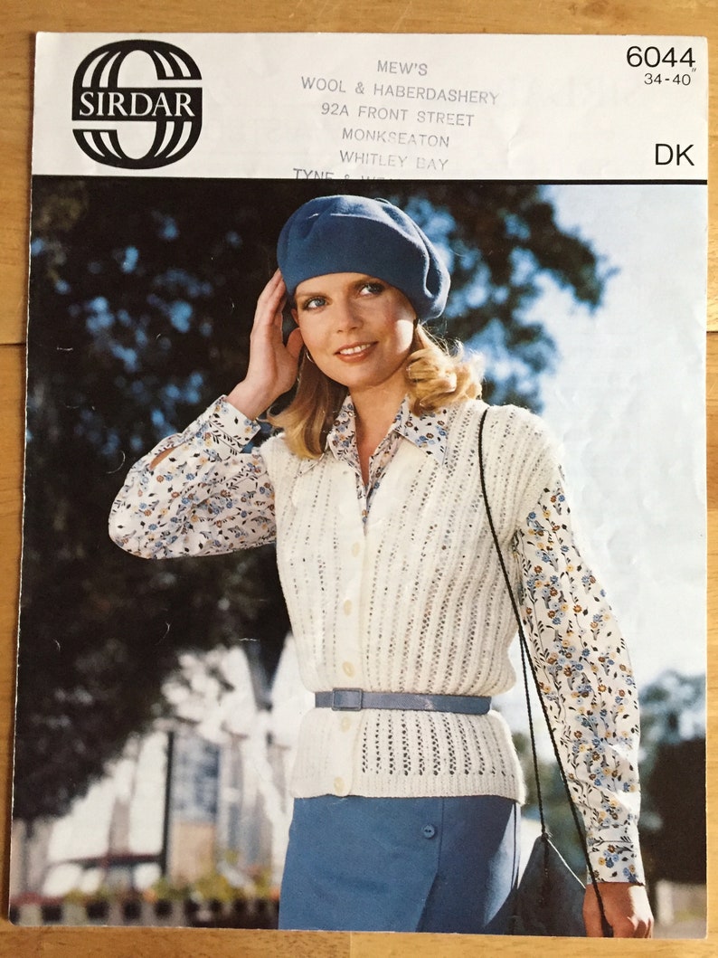 Original Vintage Sirdar Knitting Pattern. Ladies Waistcoat in DK Yarn