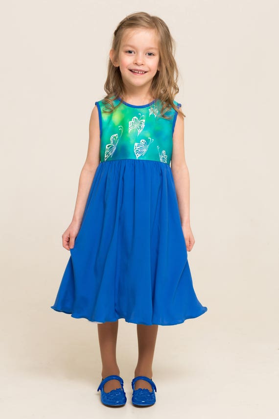blue green silk dress