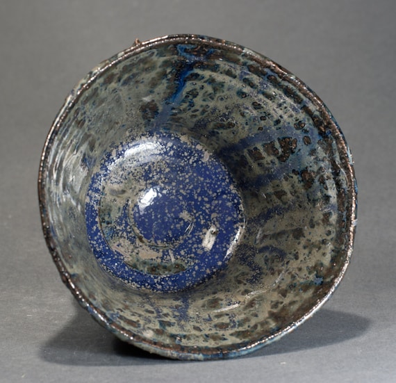 Wood Fired Trinket Dish with Blue Ash Glaze