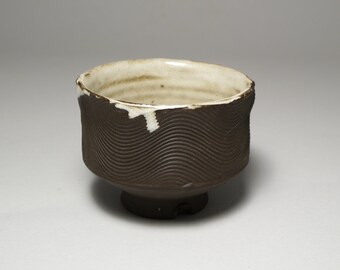 Black Brown Tea-bowl, Yunomi "Black Dune" by Paul Fryman
