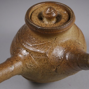 Kyusu Teapot. Wood fired Bizen Teapot for a Lefty, Sidehandle Teapot by Paul Fryman