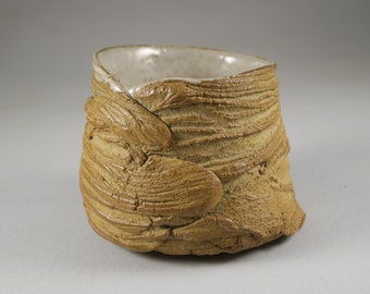 Wood-fired  'Lava' Yunomi by Paul Fryman. Cappuccino Cup. Latte Cup. Large Coffee Mug. Handbuilt Pottery. Wabi Sabi Pottery. Studio Ceramics