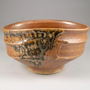 Golden Shino Chawan, Small Matcha Ceremony Tea Bowl, Wabi-Sabi Pottery by Paul Fryman