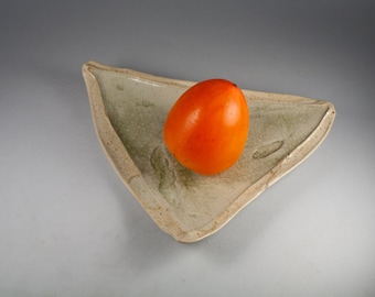 Handbuilt Ceramic Serving Platter: Crackle Ash Glaze Pottery  by Paul Fryman