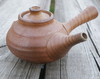 Wood fired Bizen Kyusu Teapot, Side Handle Teapot by Paul Fryman